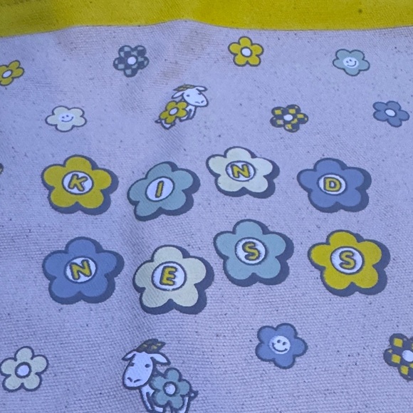 Beekman 1802  kindness Canvas tote- Yellow and Blue - Picture 3 of 4